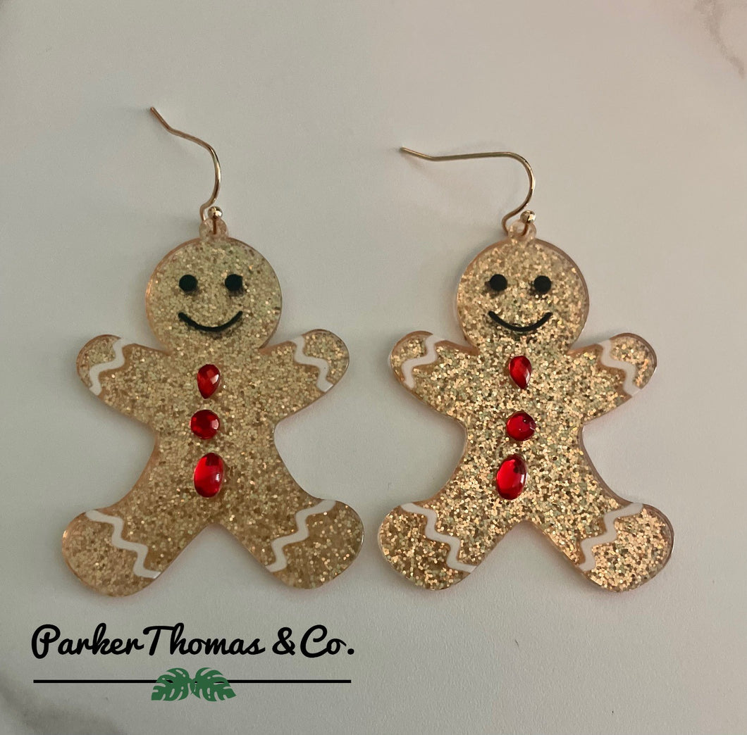 Gingerbread Glitter Dangles